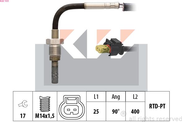 KW 422 133 - Devējs, Izplūdes gāzu temperatūra ps1.lv