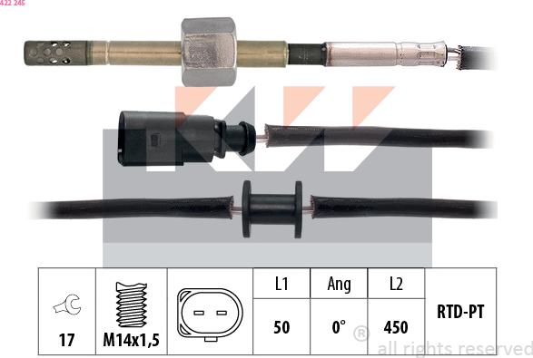 KW 422 245 - Devējs, Izplūdes gāzu temperatūra ps1.lv