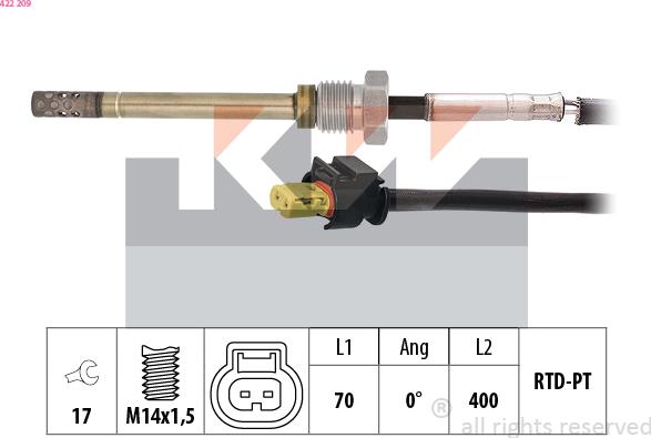 KW 422 209 - Devējs, Izplūdes gāzu temperatūra ps1.lv