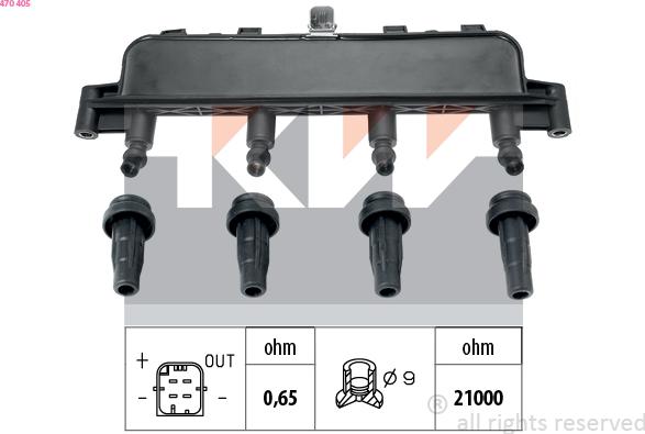 KW 470 405 - Aizdedzes spole ps1.lv