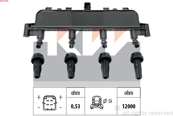 KW 470 403 - Aizdedzes spole ps1.lv