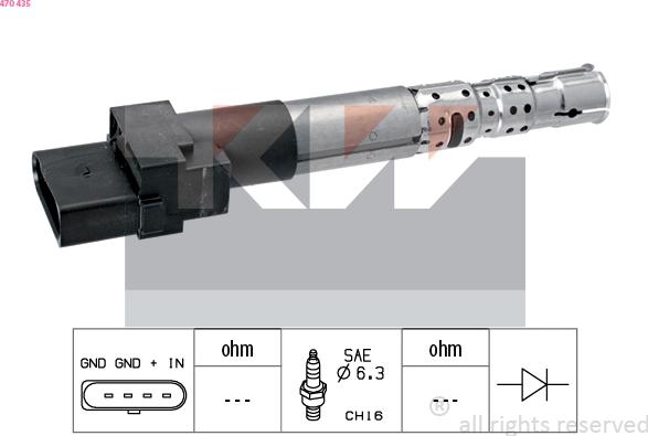 KW 470 435 - Aizdedzes spole ps1.lv