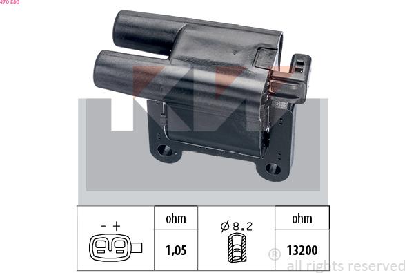 KW 470 580 - Aizdedzes spole ps1.lv