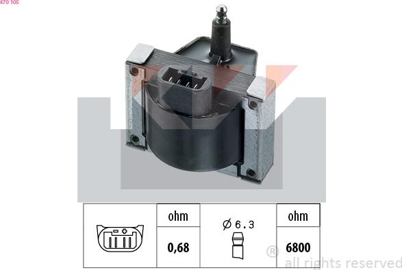 KW 470 105 - Aizdedzes spole ps1.lv