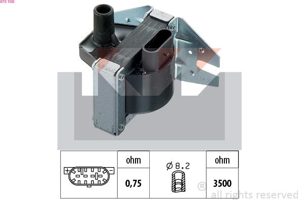 KW 470 108 - Aizdedzes spole ps1.lv