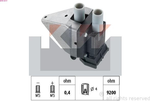 KW 470 317 - Aizdedzes spole ps1.lv