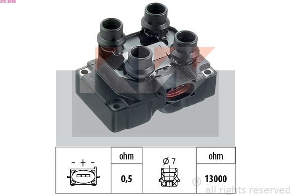 KW 470 299S - Aizdedzes spole ps1.lv