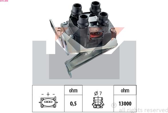 KW 470 299 - Aizdedzes spole ps1.lv