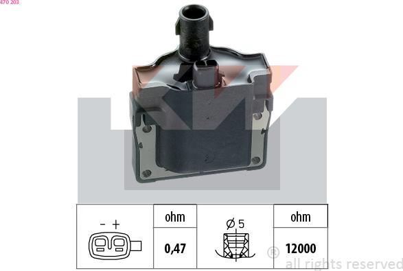 KW 470 203 - Aizdedzes spole ps1.lv