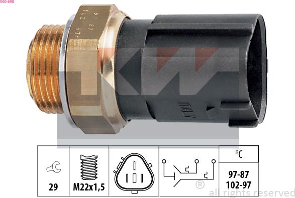 KW 550 690 - Termoslēdzis, Radiatora ventilators ps1.lv