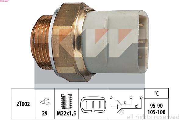 KW 550 697 - Termoslēdzis, Radiatora ventilators ps1.lv