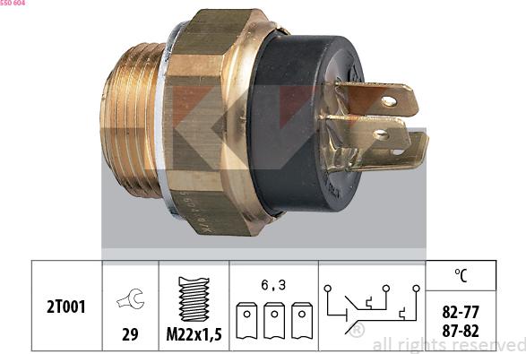 KW 550 604 - Termoslēdzis, Radiatora ventilators ps1.lv