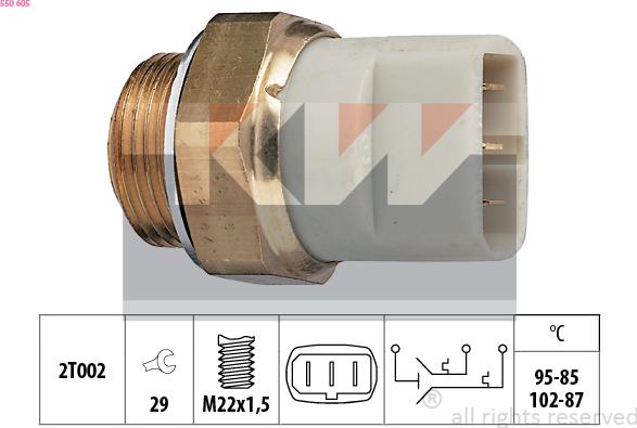 KW 550 605 - Termoslēdzis, Radiatora ventilators ps1.lv