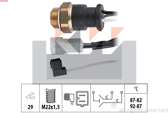 KW 550 602 - Termoslēdzis, Radiatora ventilators ps1.lv