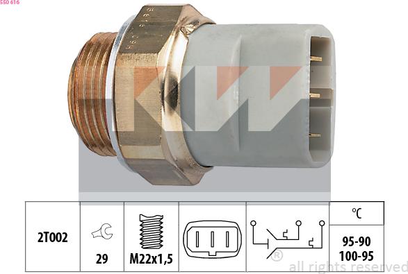 KW 550 616 - Termoslēdzis, Radiatora ventilators ps1.lv