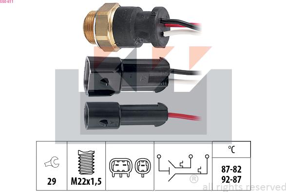 KW 550 611 - Termoslēdzis, Radiatora ventilators ps1.lv