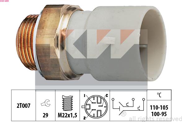 KW 550 689 - Termoslēdzis, Radiatora ventilators ps1.lv