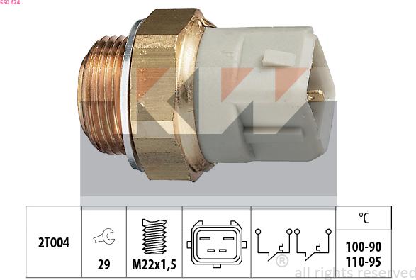 KW 550 624 - Termoslēdzis, Radiatora ventilators ps1.lv