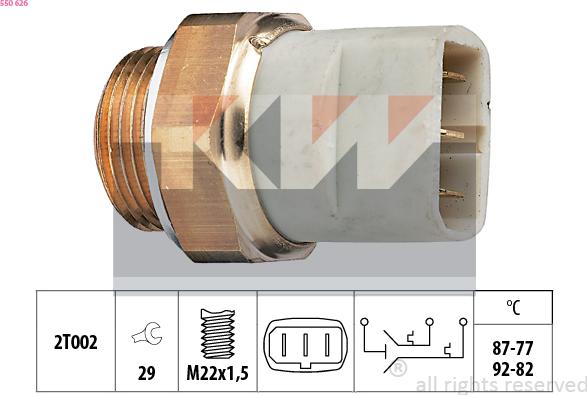 KW 550 626 - Termoslēdzis, Radiatora ventilators ps1.lv