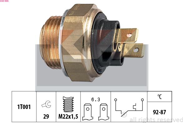 KW 550 005 - Termoslēdzis, Radiatora ventilators ps1.lv