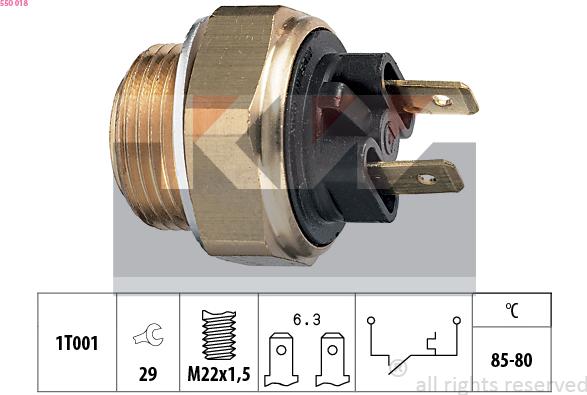 KW 550 018 - Termoslēdzis, Radiatora ventilators ps1.lv