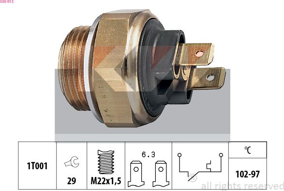 KW 550 013 - Termoslēdzis, Radiatora ventilators ps1.lv