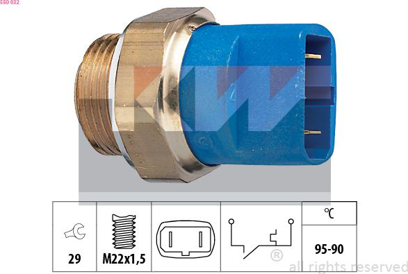 KW 550 032 - Termoslēdzis, Radiatora ventilators ps1.lv