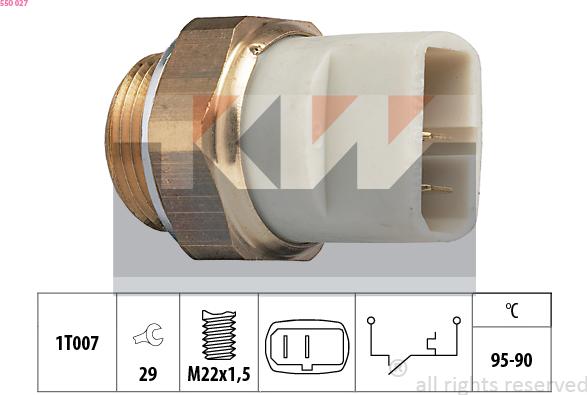 KW 550 027 - Termoslēdzis, Radiatora ventilators ps1.lv