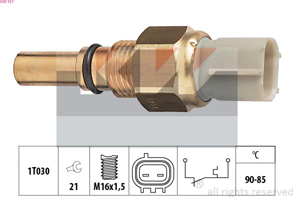 KW 550 151 - Termoslēdzis, Radiatora ventilators ps1.lv