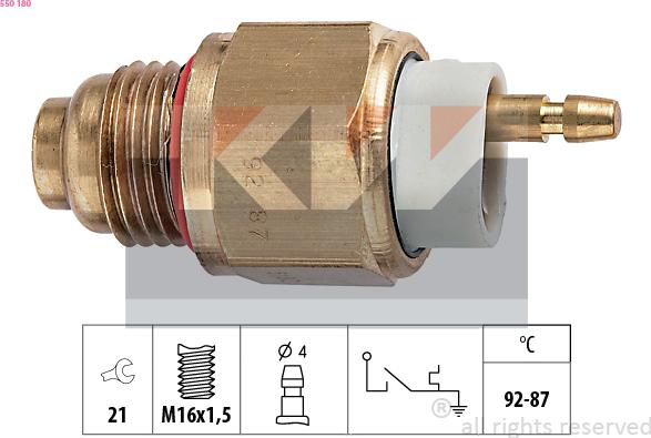 KW 550 180 - Termoslēdzis, Radiatora ventilators ps1.lv