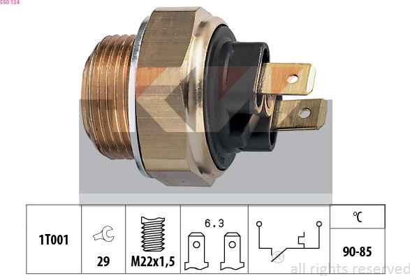 KW 550 134 - Termoslēdzis, Radiatora ventilators ps1.lv