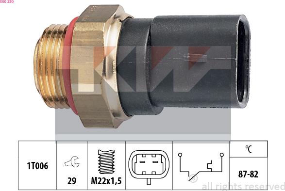 KW 550 230 - Termoslēdzis, Radiatora ventilators ps1.lv