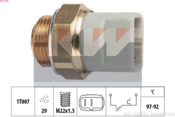 KW 550 279 - Termoslēdzis, Radiatora ventilators ps1.lv