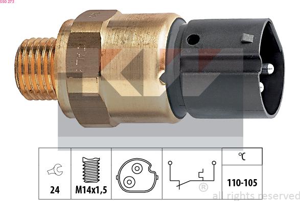 KW 550 273 - Termoslēdzis, Radiatora ventilators ps1.lv