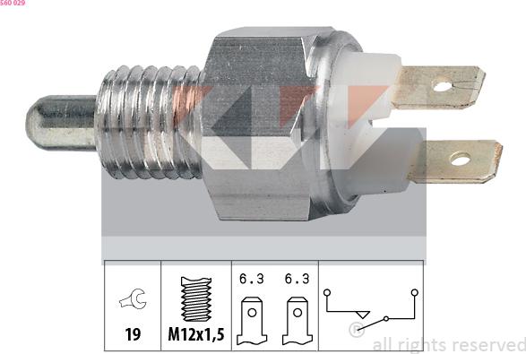 KW 560 029 - Slēdzis, Atpakaļgaitas signāla lukturis ps1.lv