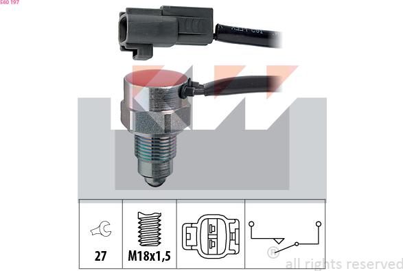KW 560 197 - Slēdzis, Atpakaļgaitas signāla lukturis ps1.lv
