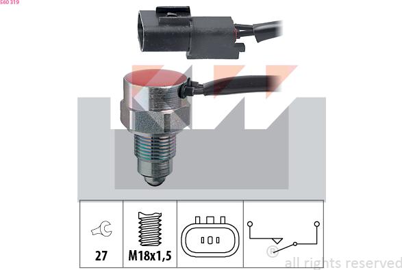 KW 560 319 - Slēdzis, Atpakaļgaitas signāla lukturis ps1.lv
