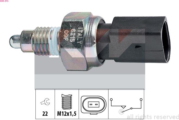 KW 560 215 - Slēdzis, Atpakaļgaitas signāla lukturis ps1.lv