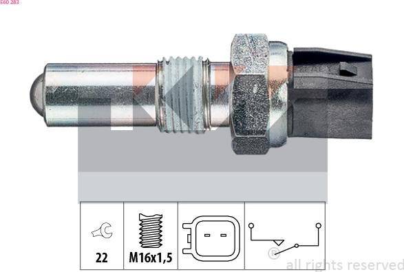 KW 560 283 - Slēdzis, Atpakaļgaitas signāla lukturis ps1.lv