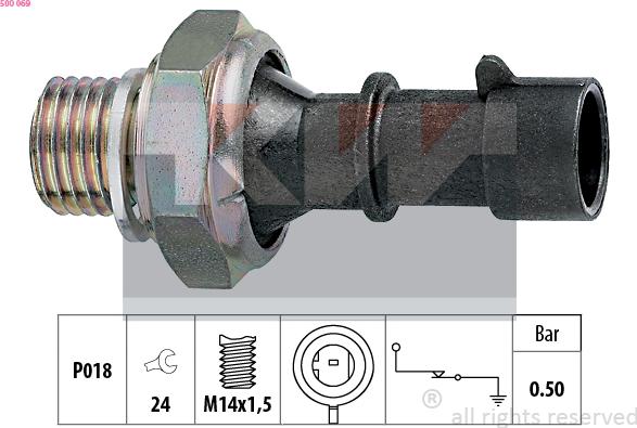 KW 500 069 - Devējs, Eļļas spiediens ps1.lv