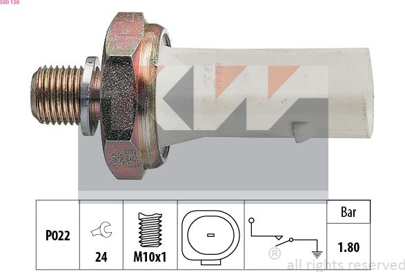 KW 500 136 - Devējs, Eļļas spiediens ps1.lv