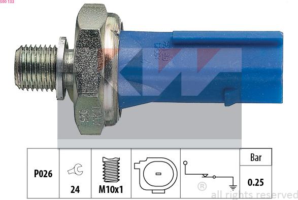 KW 500 133 - Devējs, Eļļas spiediens ps1.lv