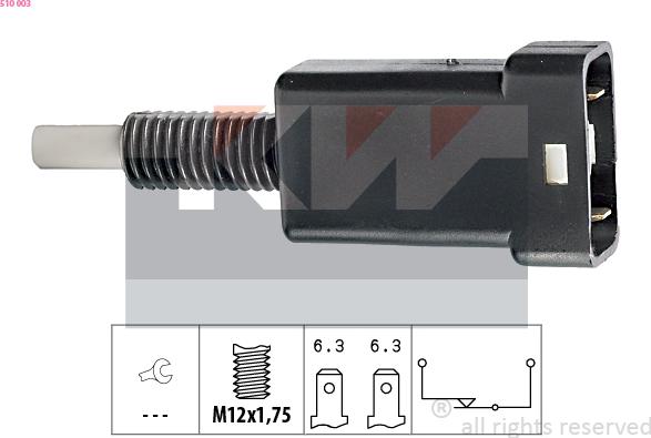 KW 510 003 - Bremžu signāla slēdzis ps1.lv