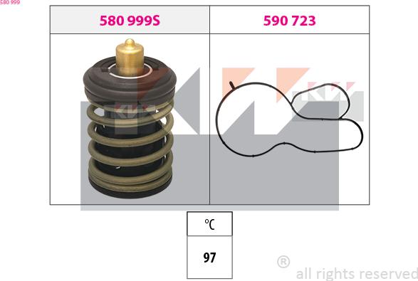 KW 580 999 - Termostats, Dzesēšanas šķidrums ps1.lv