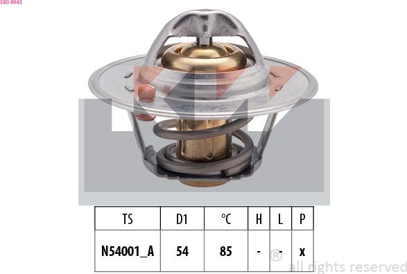 KW 580 994S - Termostats, Dzesēšanas šķidrums ps1.lv