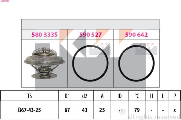 KW 580 980 - Termostats, Dzesēšanas šķidrums ps1.lv