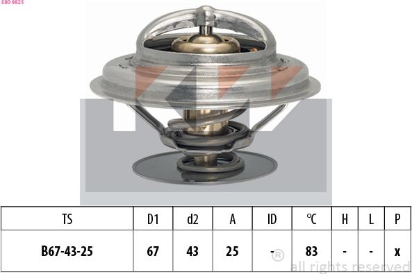 KW 580 982S - Termostats, Dzesēšanas šķidrums ps1.lv