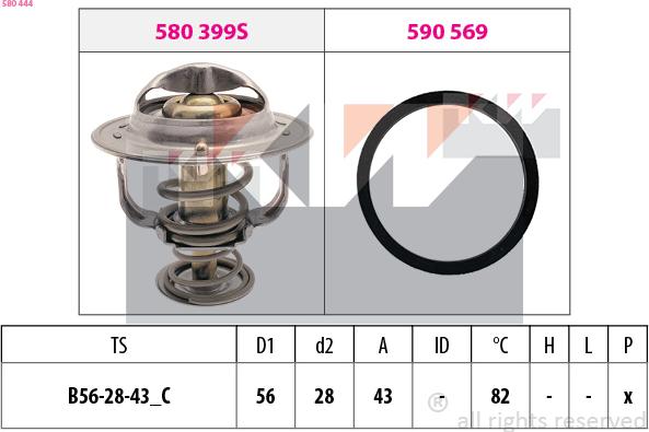 KW 580 444 - Termostats, Dzesēšanas šķidrums ps1.lv