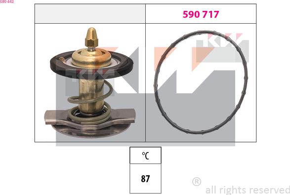 KW 580 442 - Termostats, Dzesēšanas šķidrums ps1.lv