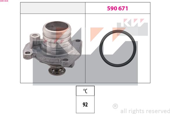 KW 580 458 - Termostats, Dzesēšanas šķidrums ps1.lv